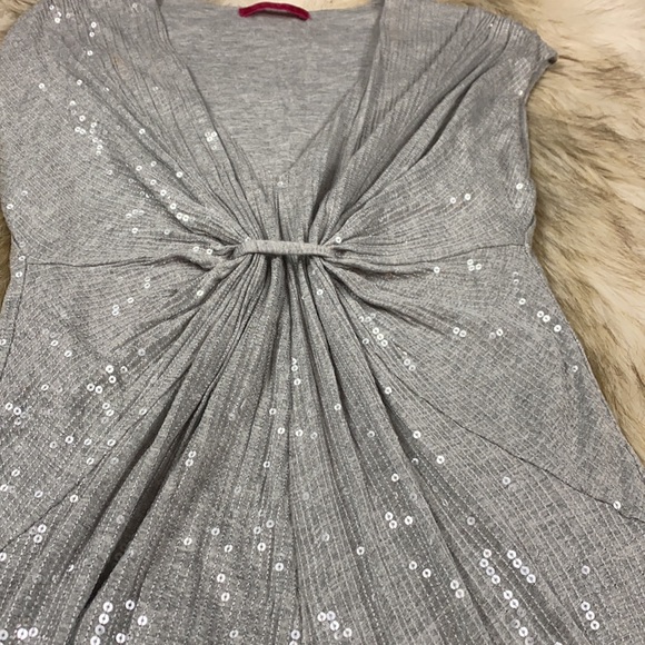 Velvet Sleeveless Silver Sequin Mini Dress, Size Small - Picture 10 of 13